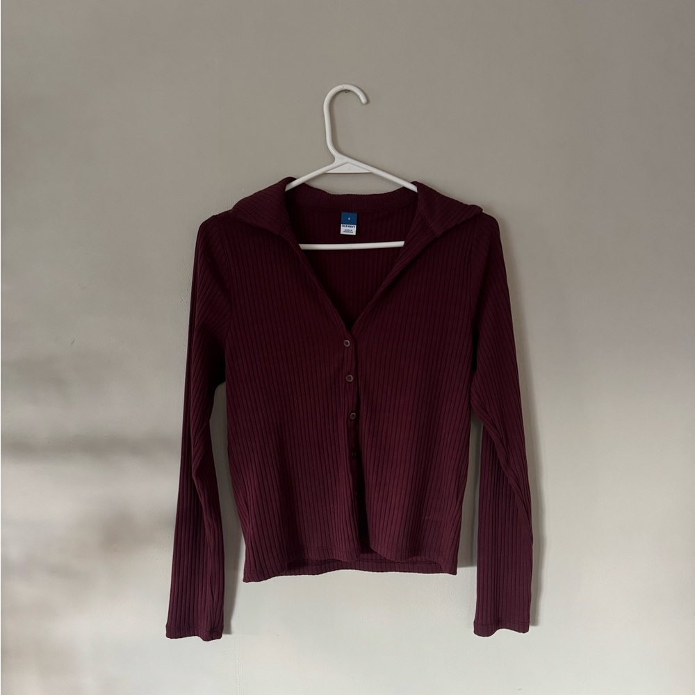 Old Navy Maroon Button-Down Shirt